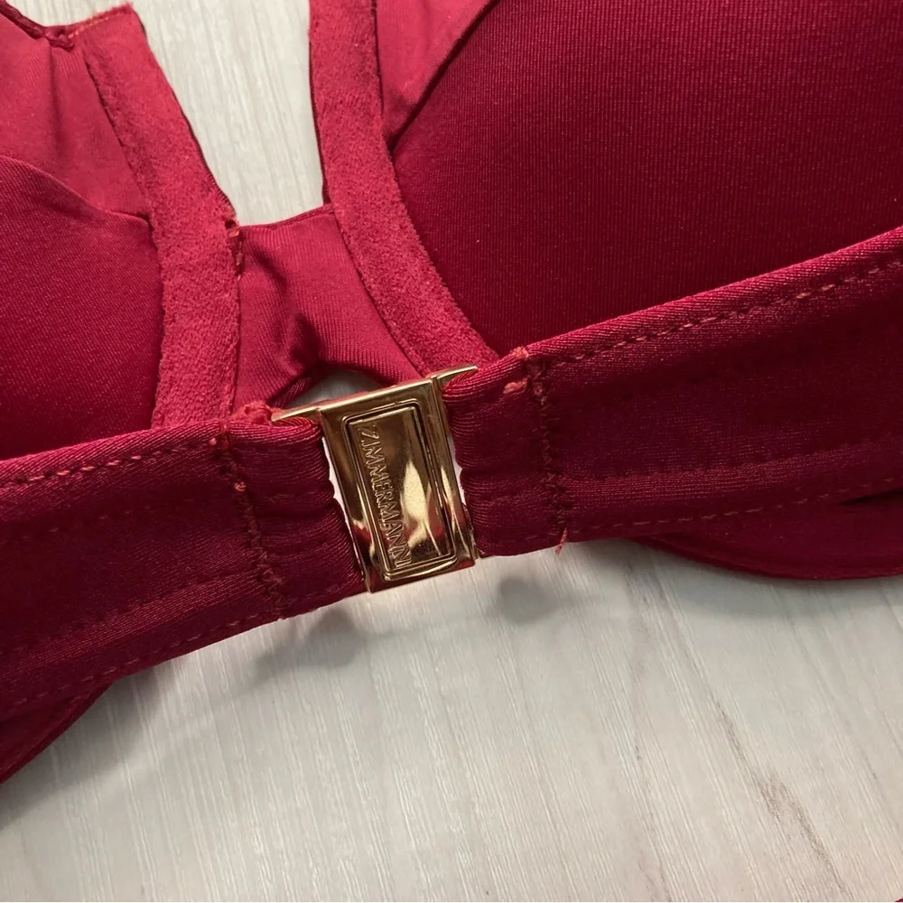 Zimmermann Ruby Red Balconnette + Chain Link High Rise Bikini Bottom Set - Picture 13 of 15